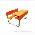 School MDF attached single student desk with bench